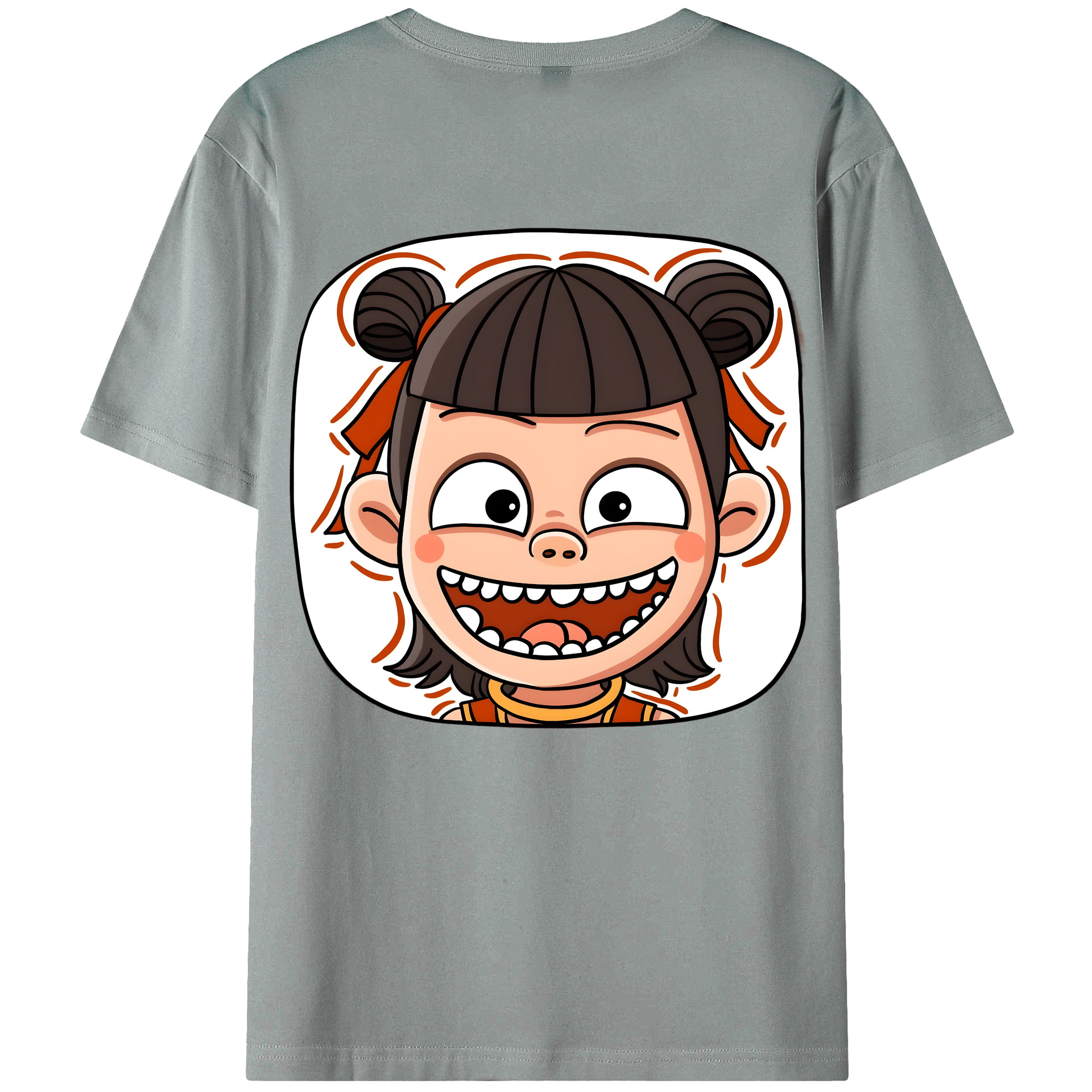 （画像用） Ne Zha 2 ナタ 魔童の大暴れ 綿100％ メンズ半袖Tシャツ（バックプリント） 通気性